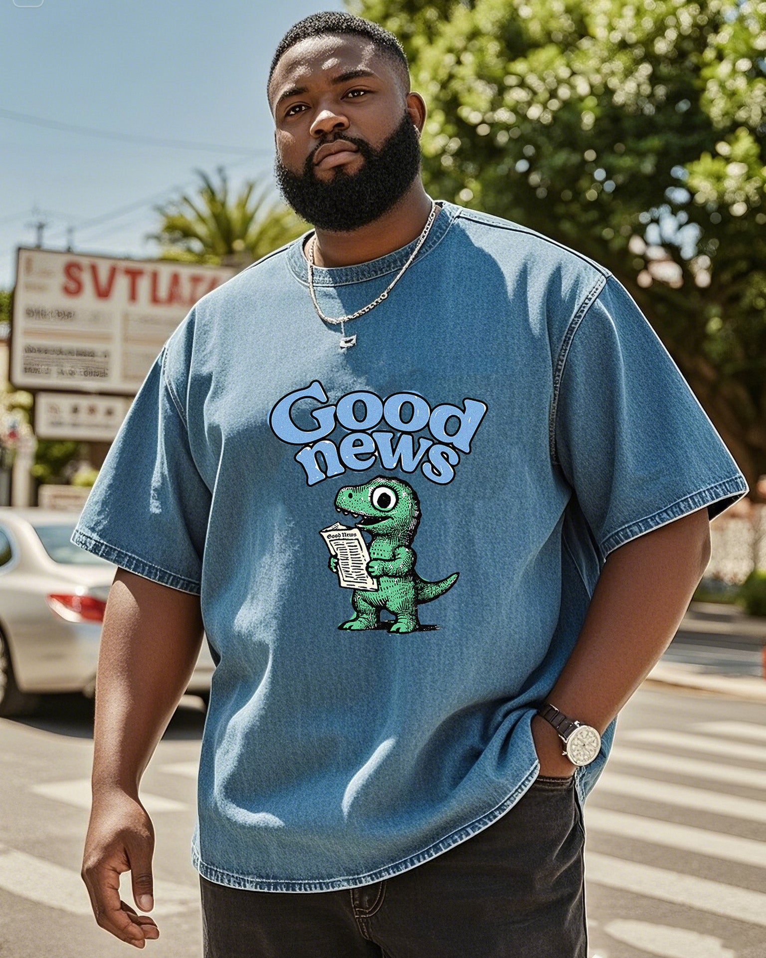 Big & Tall Denim T-Shirt for big men