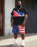 Big & Tall Patchwork Two-piece Set for big men view 2