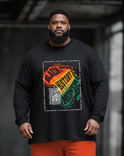 Big & Tall Juneteenth Gradient T-Shirt Pants Set for big men view 2