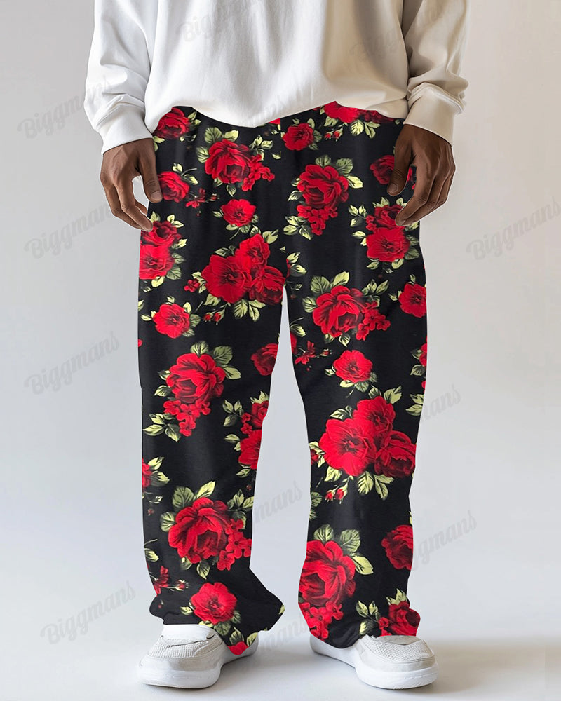 Big & Tall Graphic Floral Pants for big men