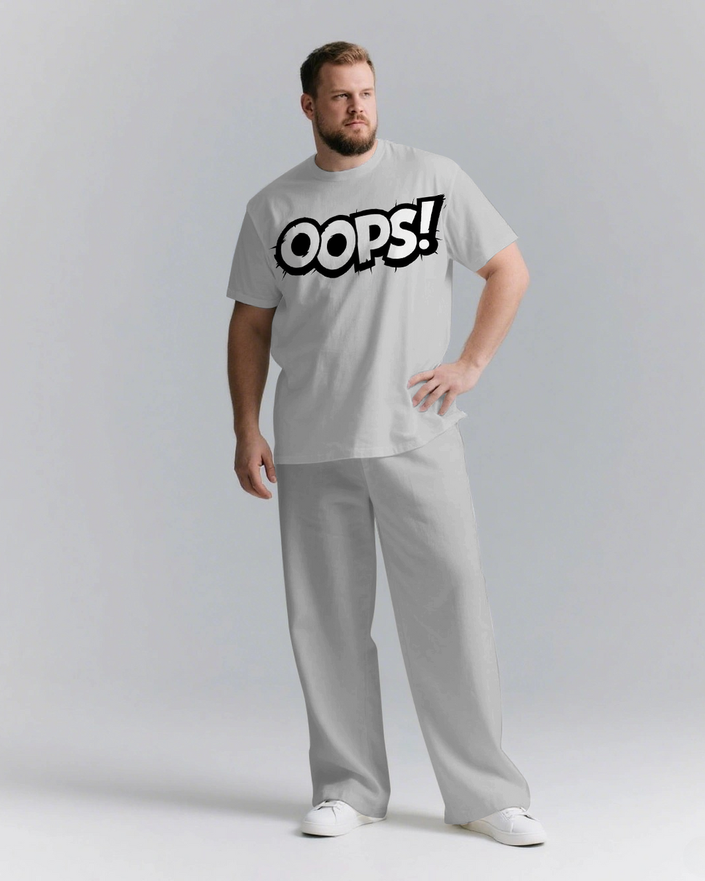 Big & Tall Streetwear T-Shirt Pants Set for big men view 1