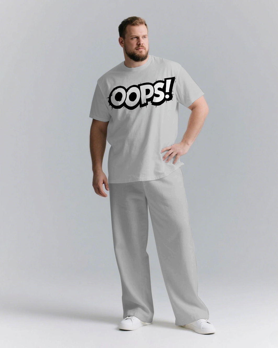 Big & Tall Streetwear T-Shirt Pants Set for big men view 1