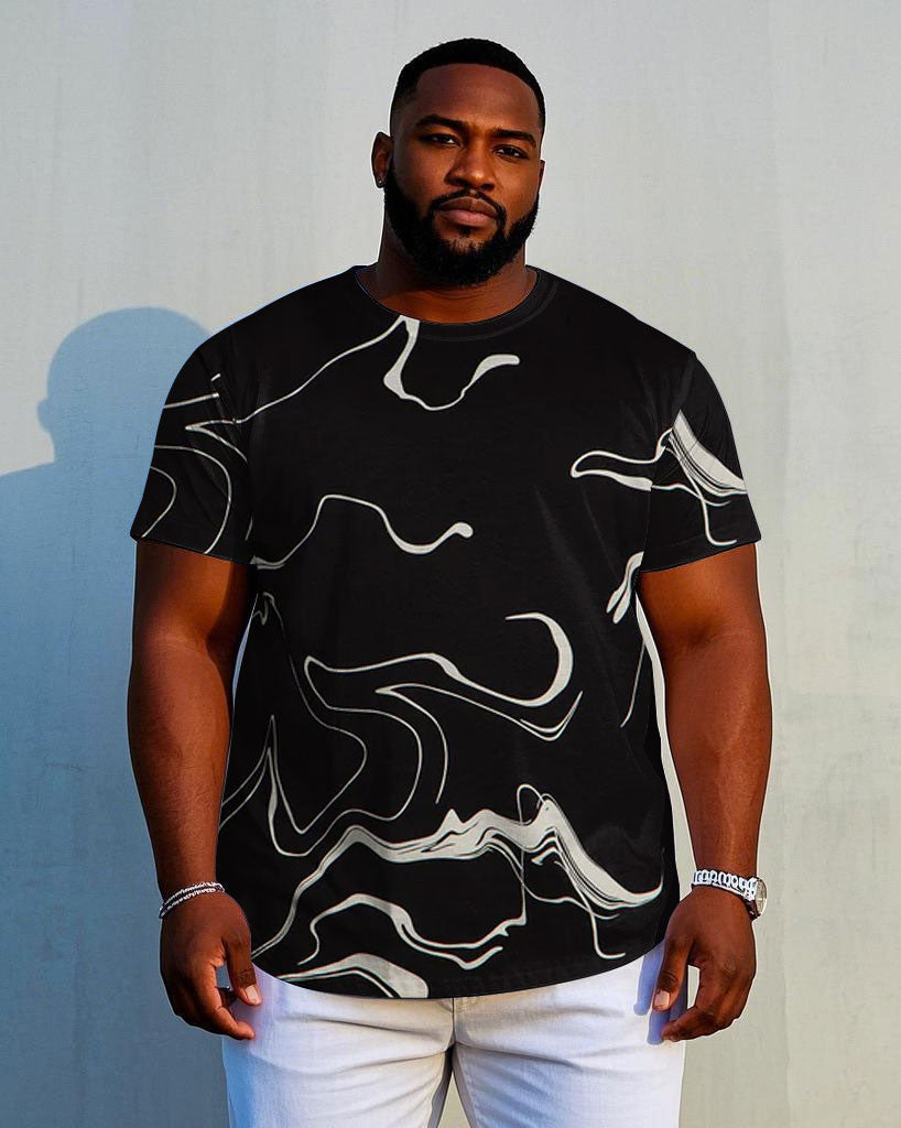 Big & Tall Black Graphic Streetwear Jeans for big men view 1