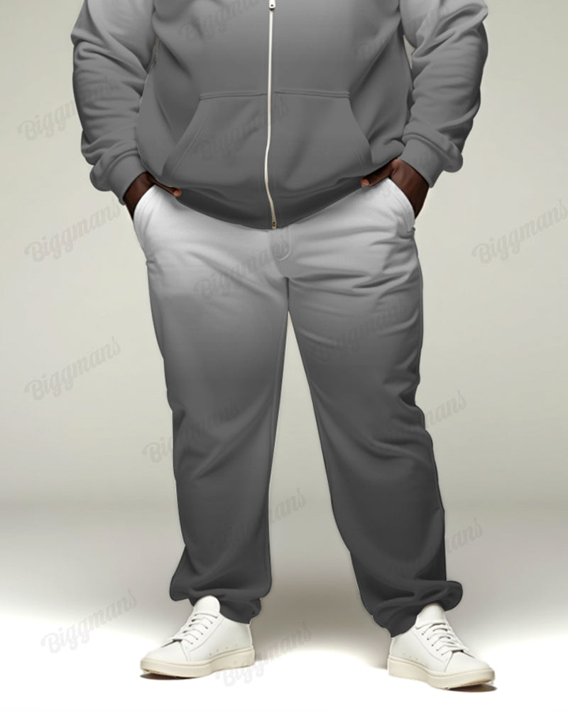 Big & Tall Gray Gradient Hoodie Sweatpants Set for big men view 3