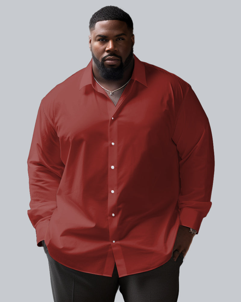 Big & Tall Solid Color Long Sleeve Shirt for big men view 5
