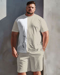Big & Tall Graphic T-Shirt Shorts Set for big men view 1