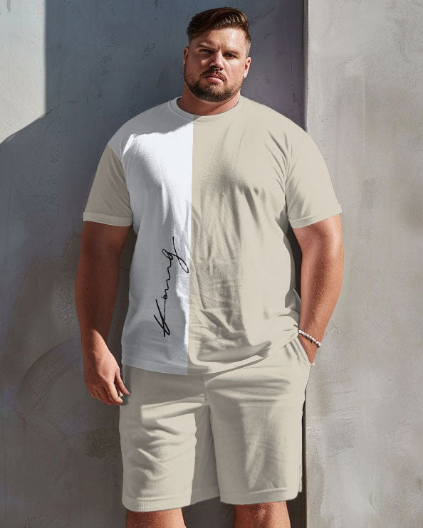 Big & Tall Graphic T-Shirt Shorts Set for big men view 1