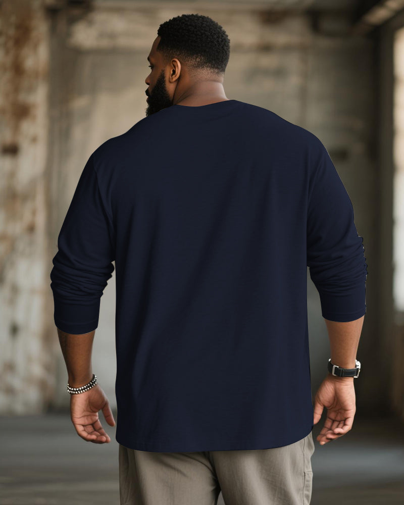Big & Tall Blue Colorblock Graphic T-Shirt for big men view 2