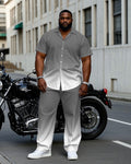 Big & Tall Gray Gradient T-Shirt Pants Set for big men view 1