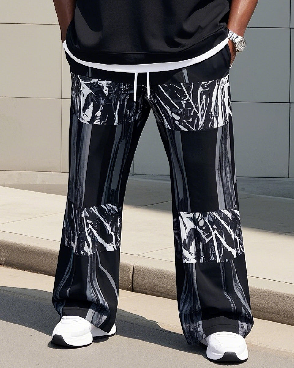 Big & Tall Colorblock Vest Pants Set for big men view 3