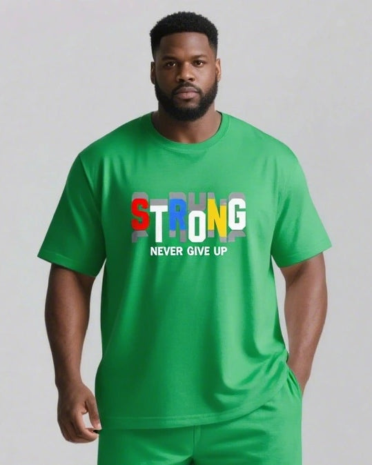 Big & Tall Graphic Streetwear Two-piece Set for big men view 10