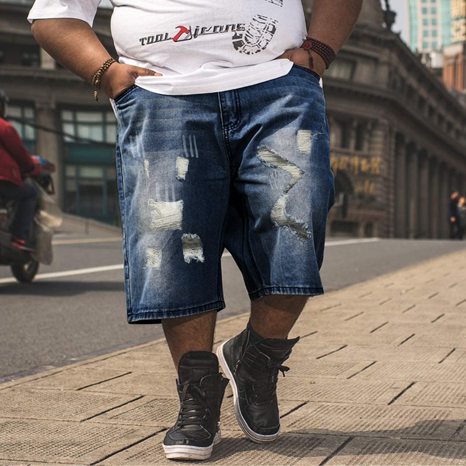 Big & Tall Denim Graffiti Streetwear Jeans for big men view 1