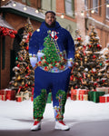 Big & Tall Graphic Hoodie Sweatpants Set for big men view 5