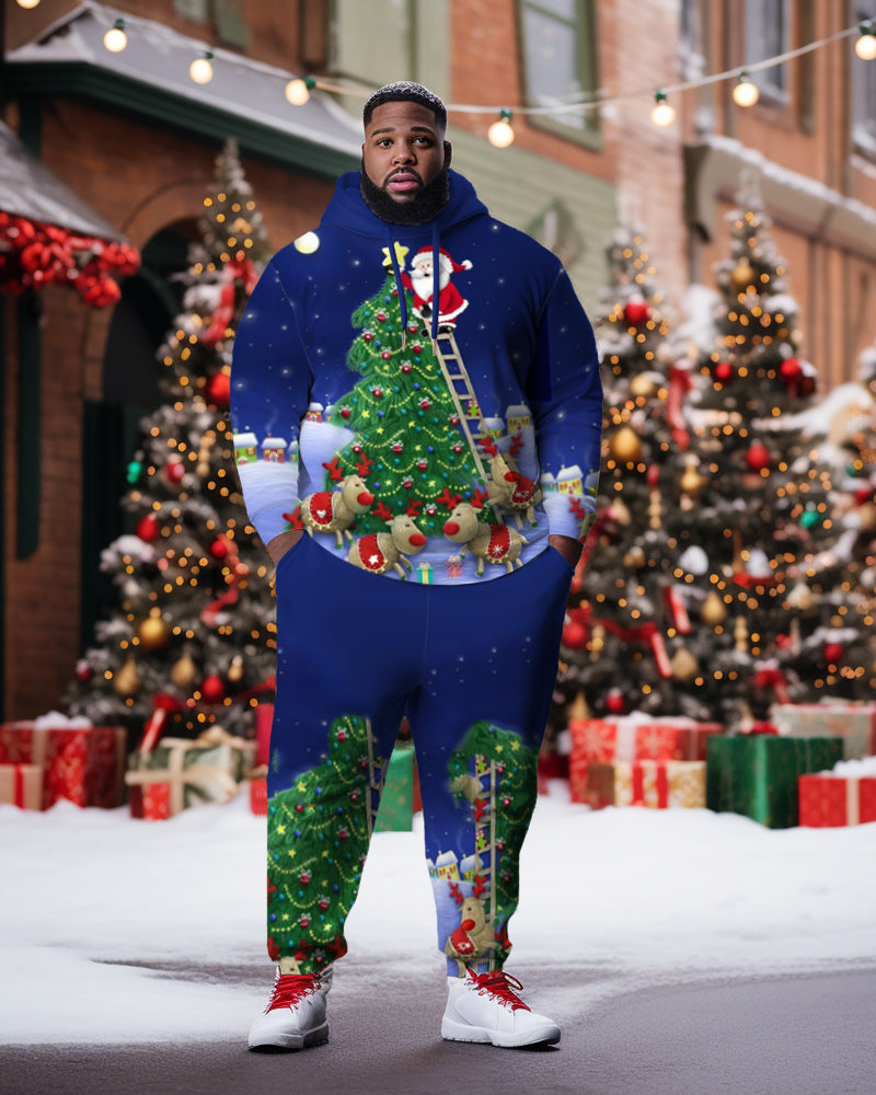 Big & Tall Graphic Hoodie Sweatpants Set for big men view 5