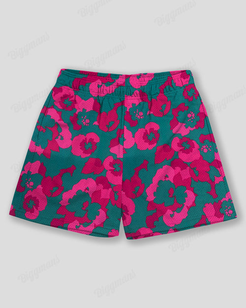 Big & Tall Blue Graphic Graffiti Athletic Shorts for big men