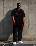 Big & Tall Graphic T-Shirt Pants Set for big men view 2