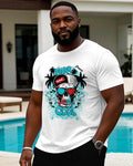 Big & Tall White Hawaiian Graphic T-Shirt for big men view 1