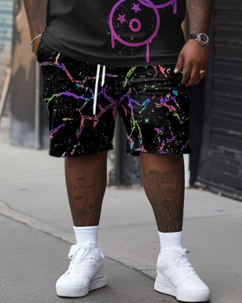 Big & Tall Graphic Smiley Two-piece Set for big men view 3