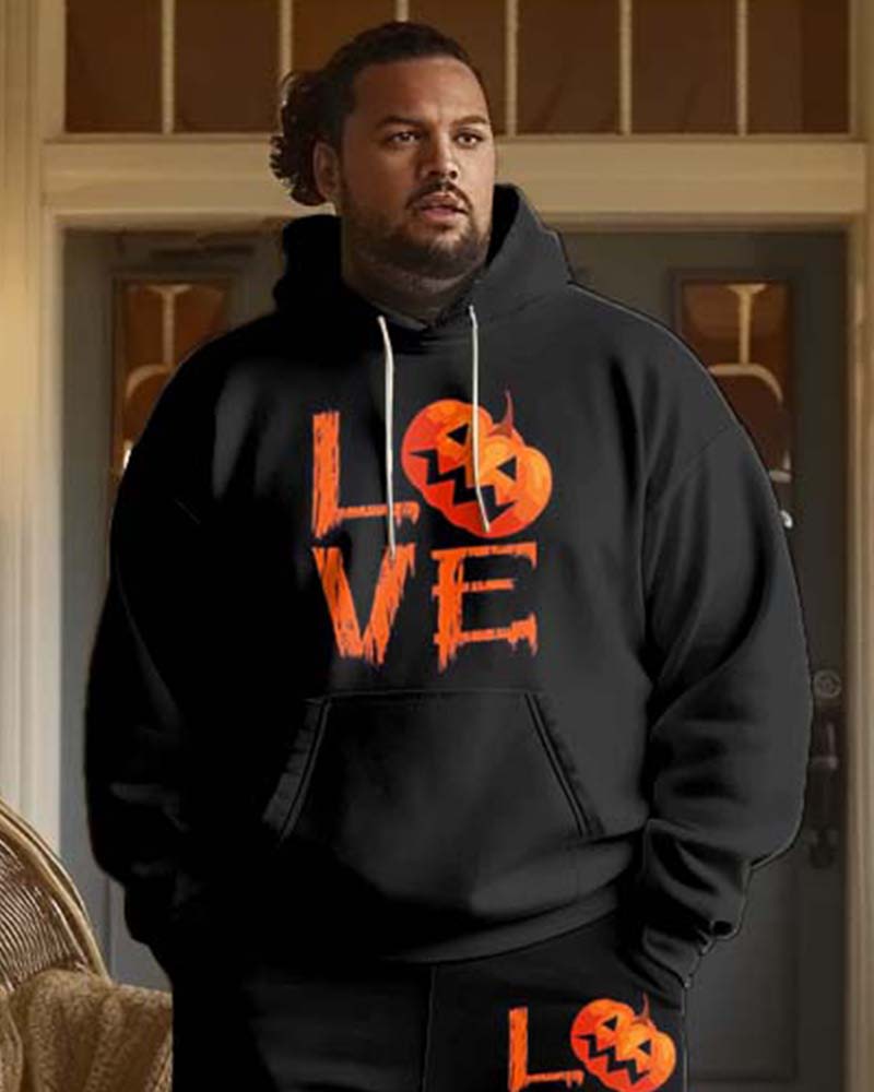 Big & Tall Graphic Hoodie Sweatpants Set for big men view 2