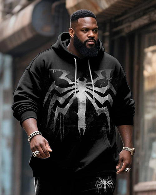 Big & Tall Graphic Graffiti Hoodie Sweatpants Set for big men view 2