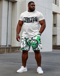 Big & Tall Streetwear T-Shirt Shorts Set for big men view 1