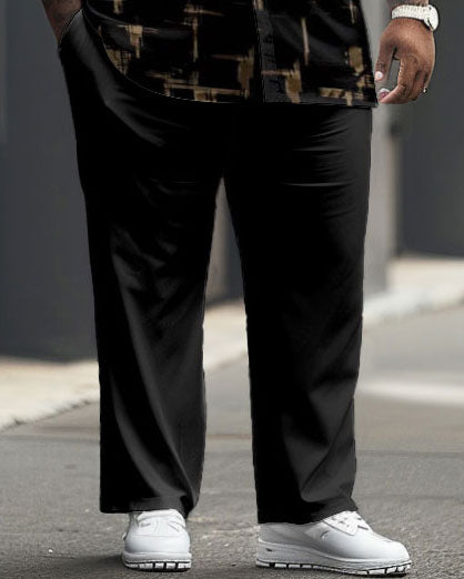 Big & Tall Geometric Graphic Shirt Pants Set for big men view 3
