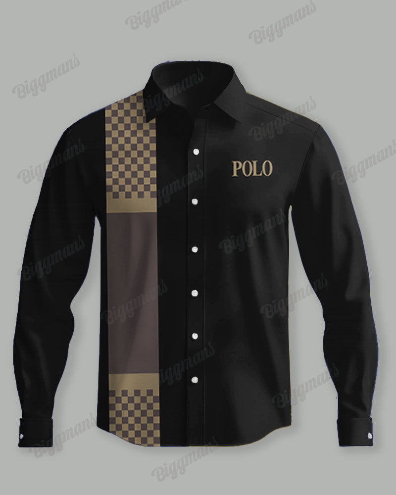 Big & Tall Plaid Graphic Long Sleeve Shirt for big men view 3