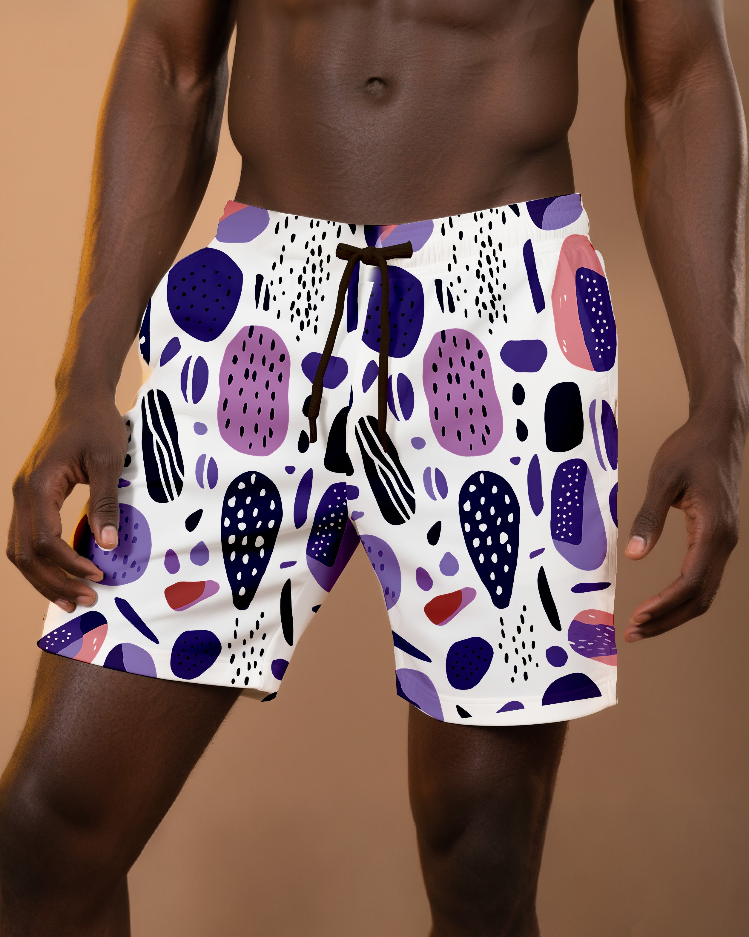 Big & Tall Geometric Graphic Floral Shorts for big men