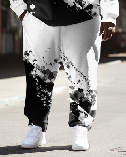 Big & Tall Splash Ink Hoodie Sweatpants Set for big men view 3
