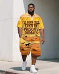 Big & Tall Graphic Graffiti Polo Shorts Set for big men view 1