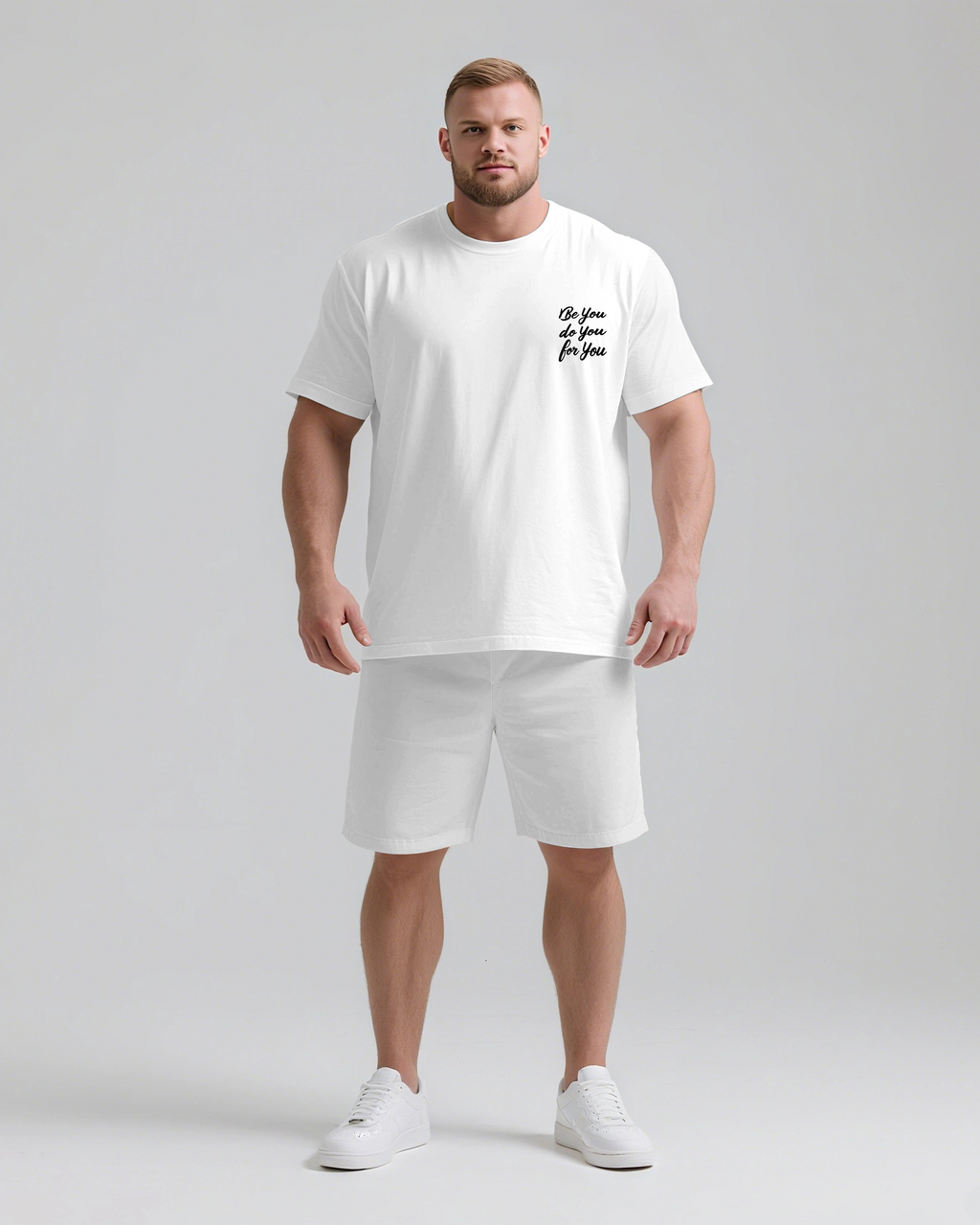 Big & Tall Graphic Streetwear Two-piece Set for big men view 2