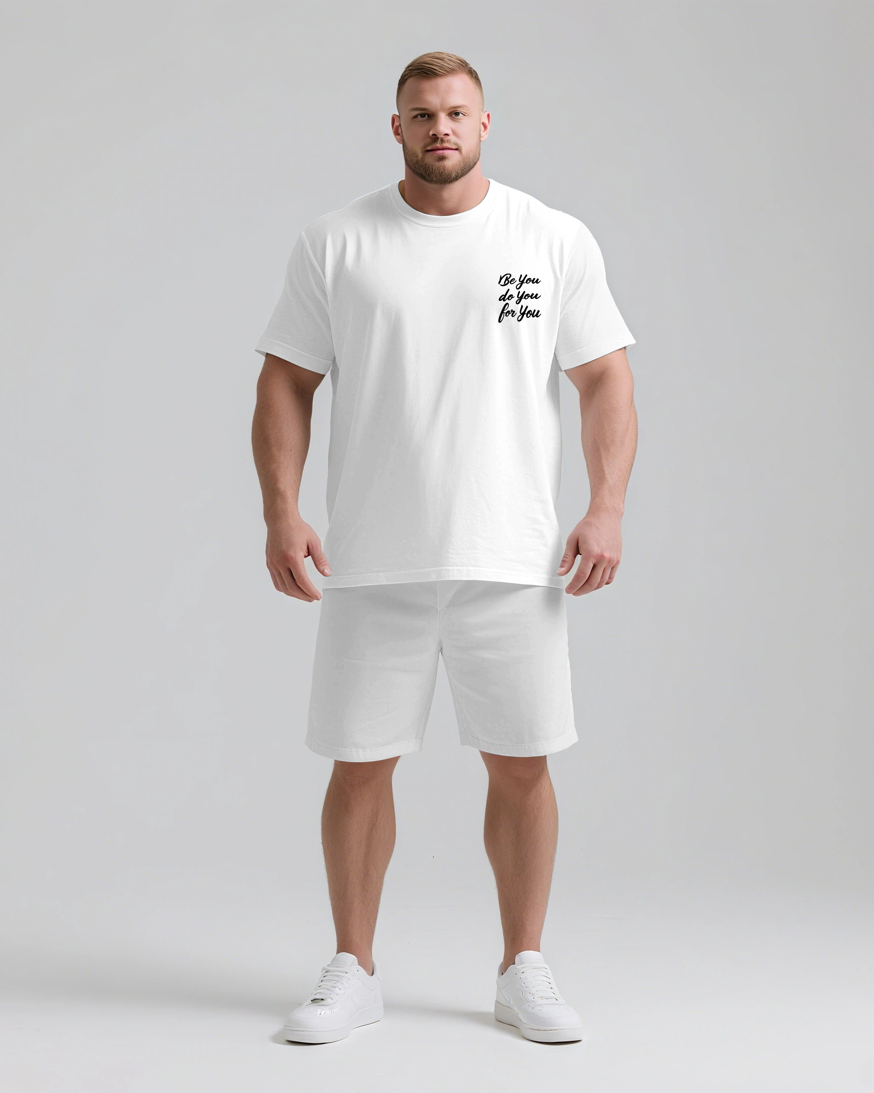 Big & Tall Graphic Streetwear Two-piece Set for big men view 2