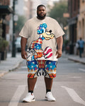 Big & Tall Graphic T-Shirt Shorts Set for big men view 1