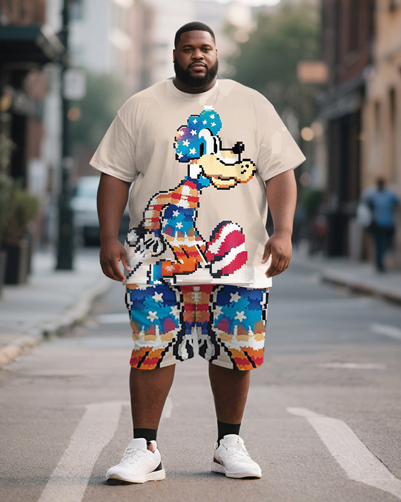 Big & Tall Graphic T-Shirt Shorts Set for big men view 1
