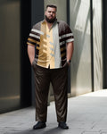 Big & Tall Colorblock Shirt Pants Set for big men view 1