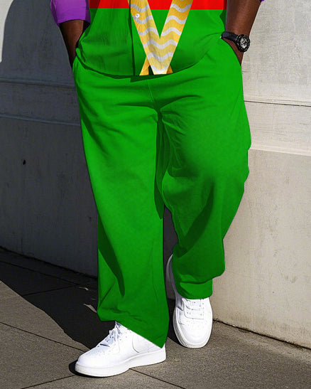 Big & Tall Gradient Streetwear T-Shirt Pants Set for big men view 3