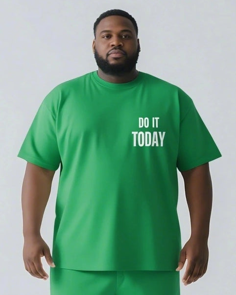 Big & Tall Graphic Streetwear Two-piece Set for big men view 10