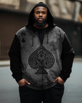 Big & Tall Colorblock Streetwear Hoodie for big men view 1