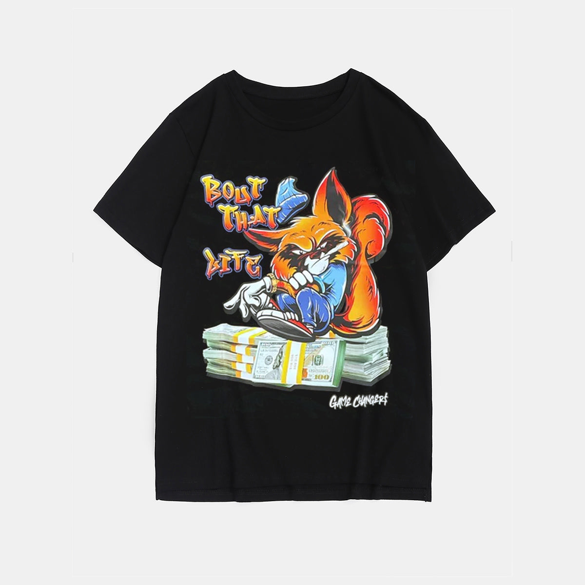 Big & Tall Black Streetwear T-Shirt for big men view 2