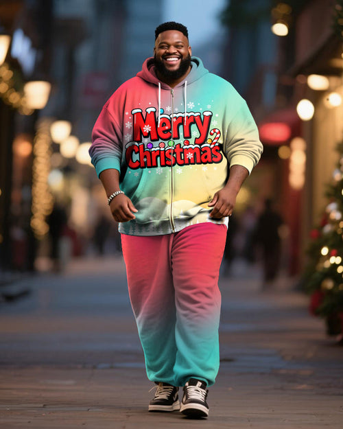 Big & Tall Gradient Graphic Hoodie Sweatpants Set for big men view 1