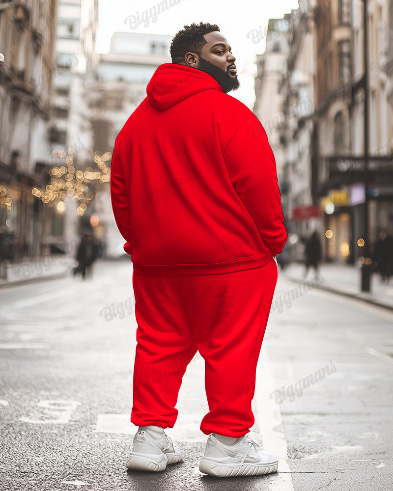 Big & Tall Graphic Hoodie Sweatpants Set for big men view 4