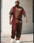 Big & Tall Patchwork Two-piece Set for big men view 1