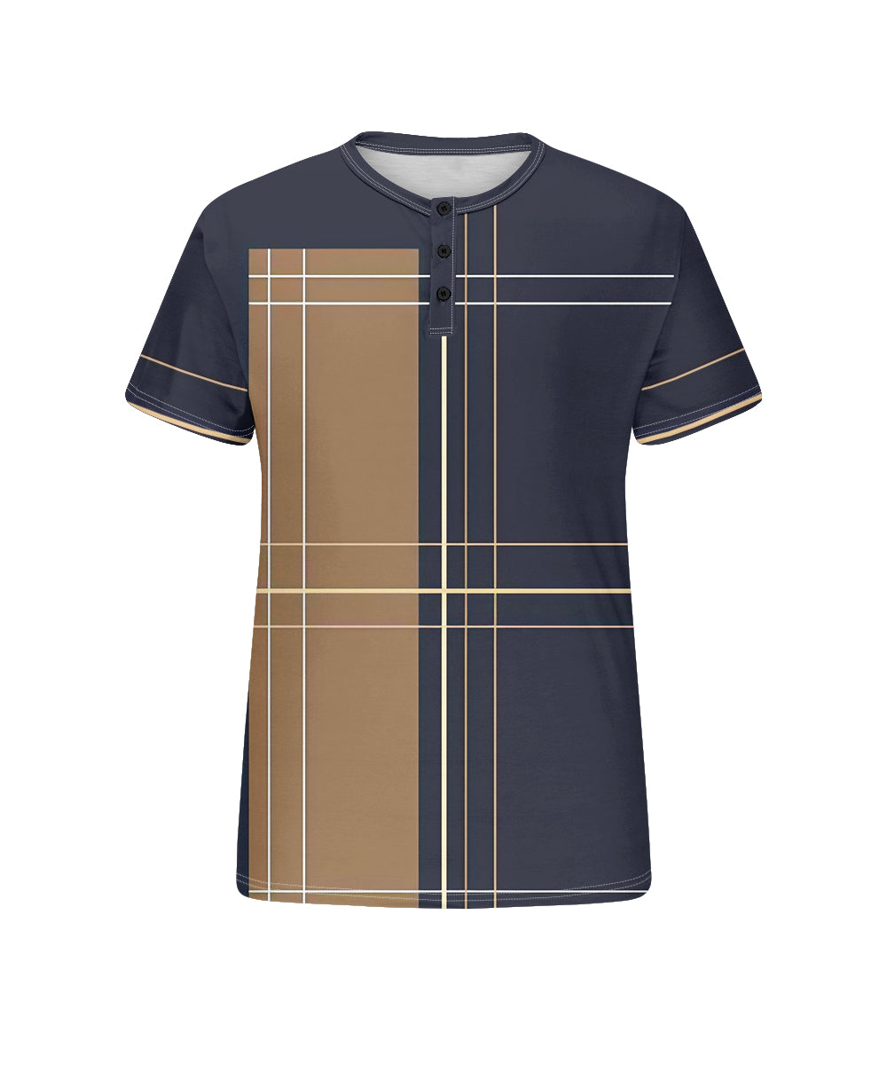 Big & Tall Khaki Blue Colorblock T-Shirt for big men view 4