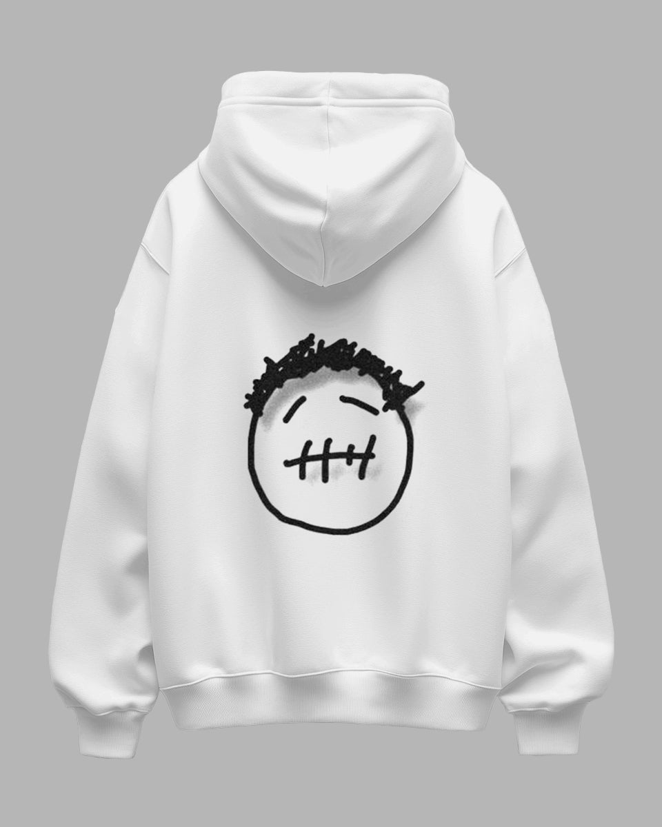 Big & Tall White Graphic Hoodie for big men view 2