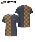 Big & Tall Brown Blue Plaid T-Shirt for big men view 3