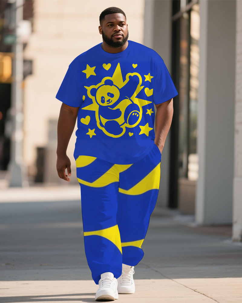 Big & Tall Streetwear T-Shirt Pants Set for big men view 1