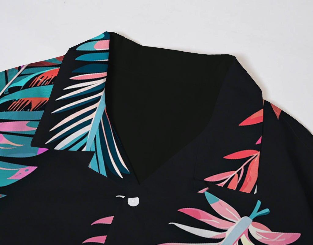 Big & Tall Tropical Graphic Short Sleeve Shirt for big men view 4