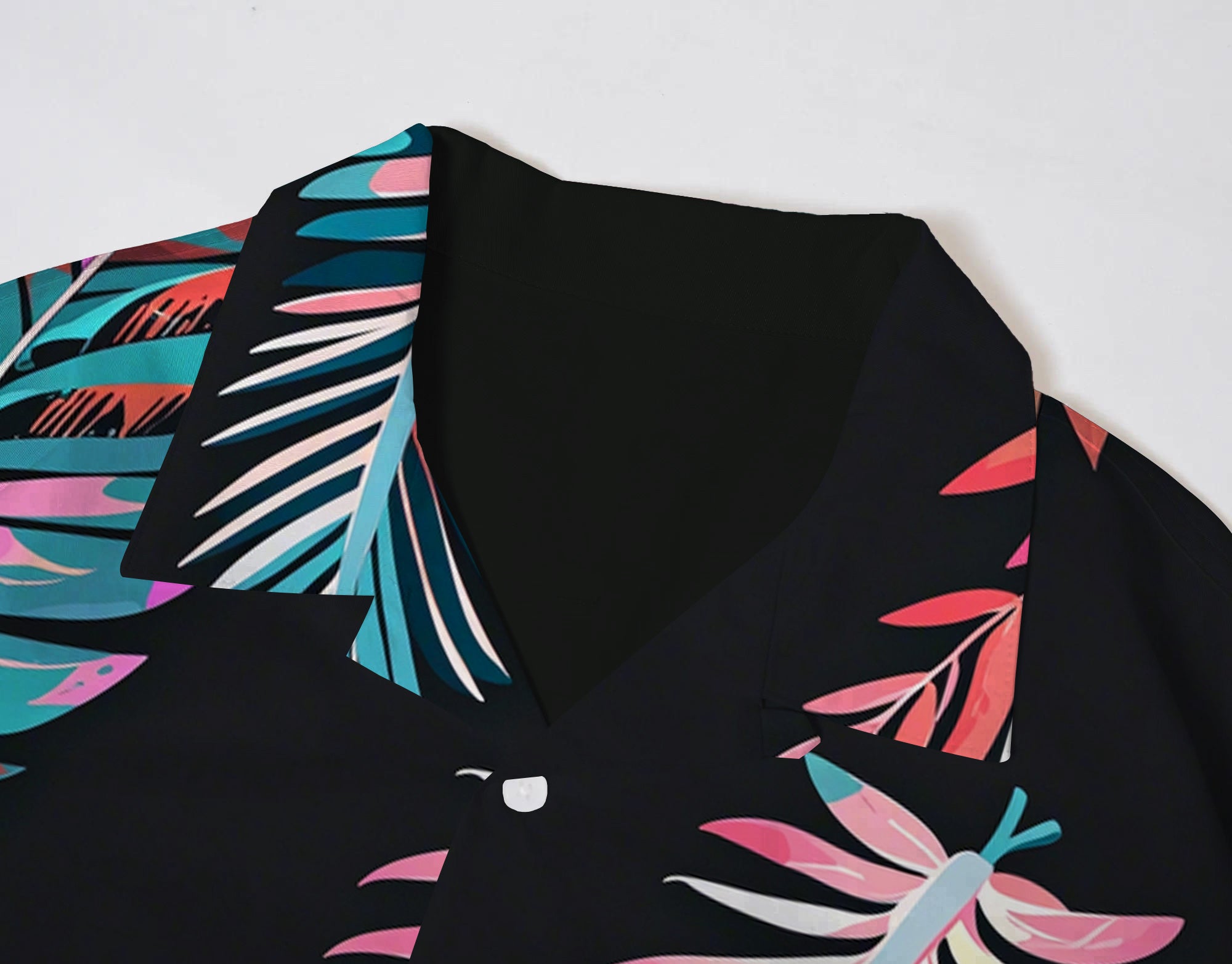 Big & Tall Tropical Graphic Short Sleeve Shirt for big men view 4