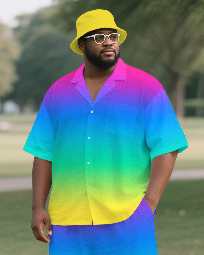 Big & Tall Gradient T-Shirt Pants Set for big men view 2
