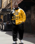 Big & Tall Colorblock Graphic Hoodie Sweatpants Set for big men view 1
